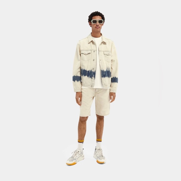 Scotch & Soda Blauw Tie Die Denim Trucker Jacket-NWT - Unisex - Picture 5 of 8